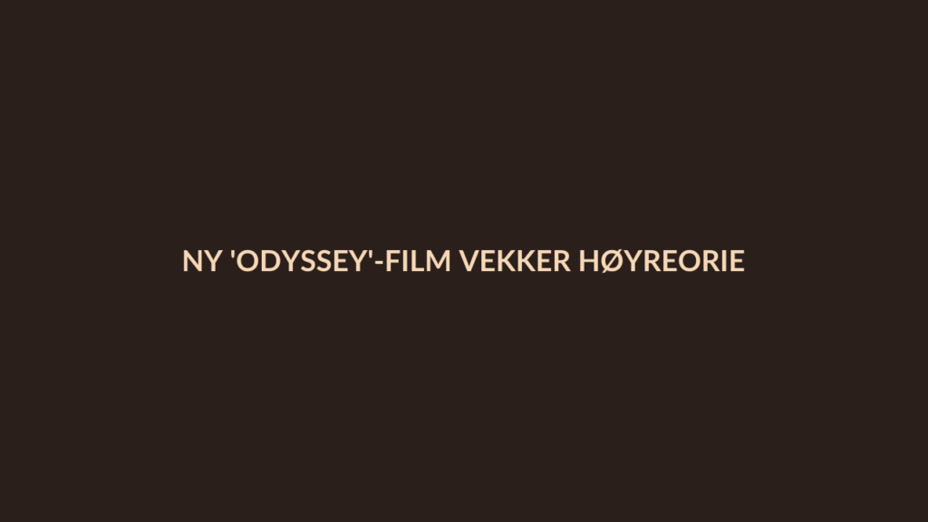 Person i en redaksjonell scene som passer temaet Ny 'Odyssey'-film vekker høyreorientert motstand, sier forsker