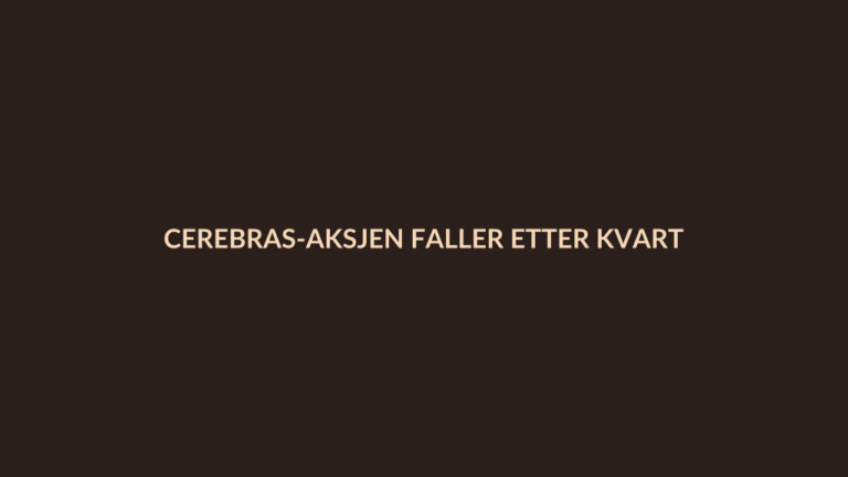 Person i en redaksjonell scene som passer temaet Cerebras-aksjen faller etter kvartalsrapport: Misforstått marginutsikt