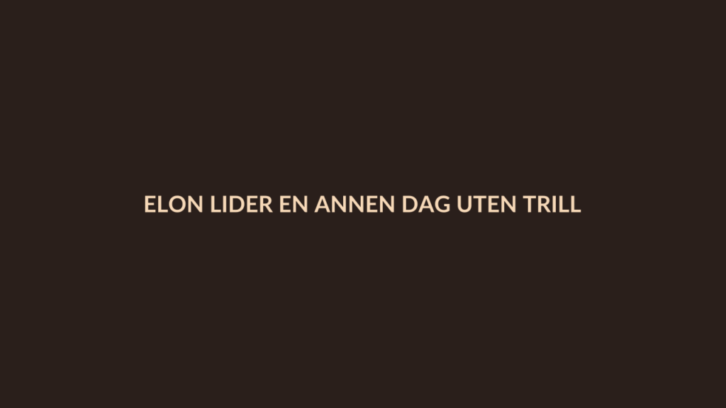 Person i en redaksjonell scene som passer temaet Elon lider en annen dag uten trillionærstatus