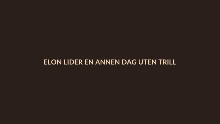 Person i en redaksjonell scene som passer temaet Elon lider en annen dag uten trillionærstatus