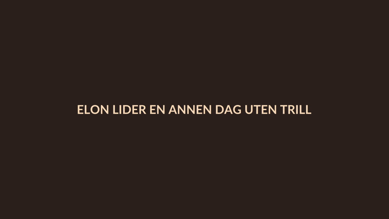 Person i en redaksjonell scene som passer temaet Elon lider en annen dag uten trillionærstatus