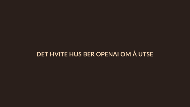 Person i en redaksjonell scene som passer temaet Det hvite hus ber OpenAI om å utsette lansering av ny modell