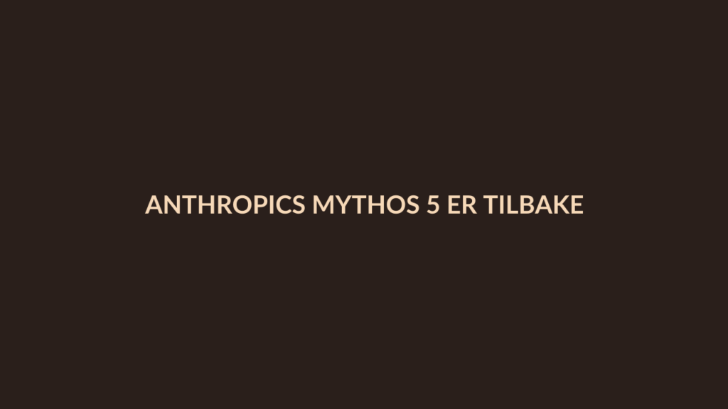 Person i en redaksjonell scene som passer temaet Anthropics Mythos 5 er tilbake