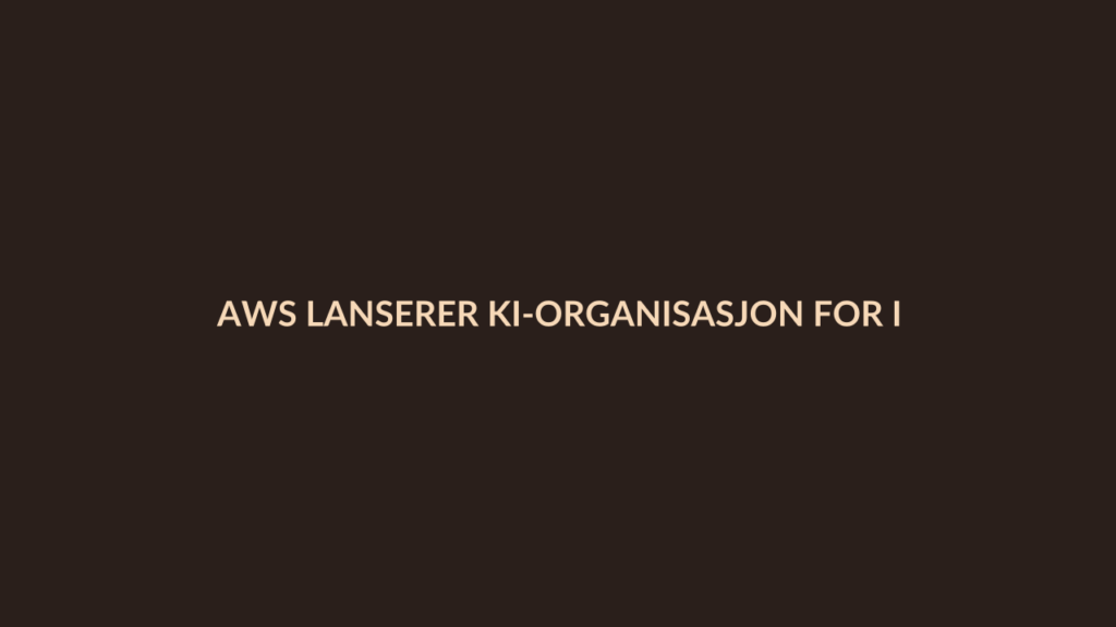 Person i en redaksjonell scene som passer temaet AWS lanserer KI-organisasjon for ingeniører med 1 milliard dollar