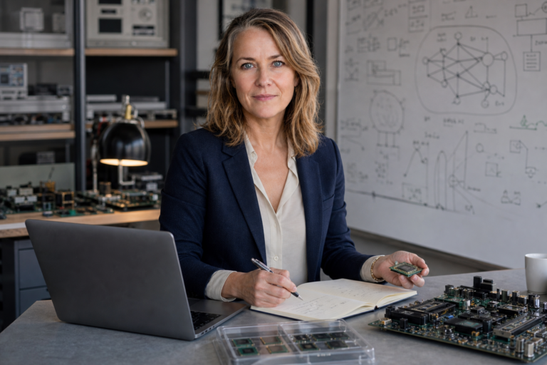 Person i en redaksjonell scene som passer temaet Hvorfor OpenAI og SpaceX lager egne brikker for å presse Nvidia