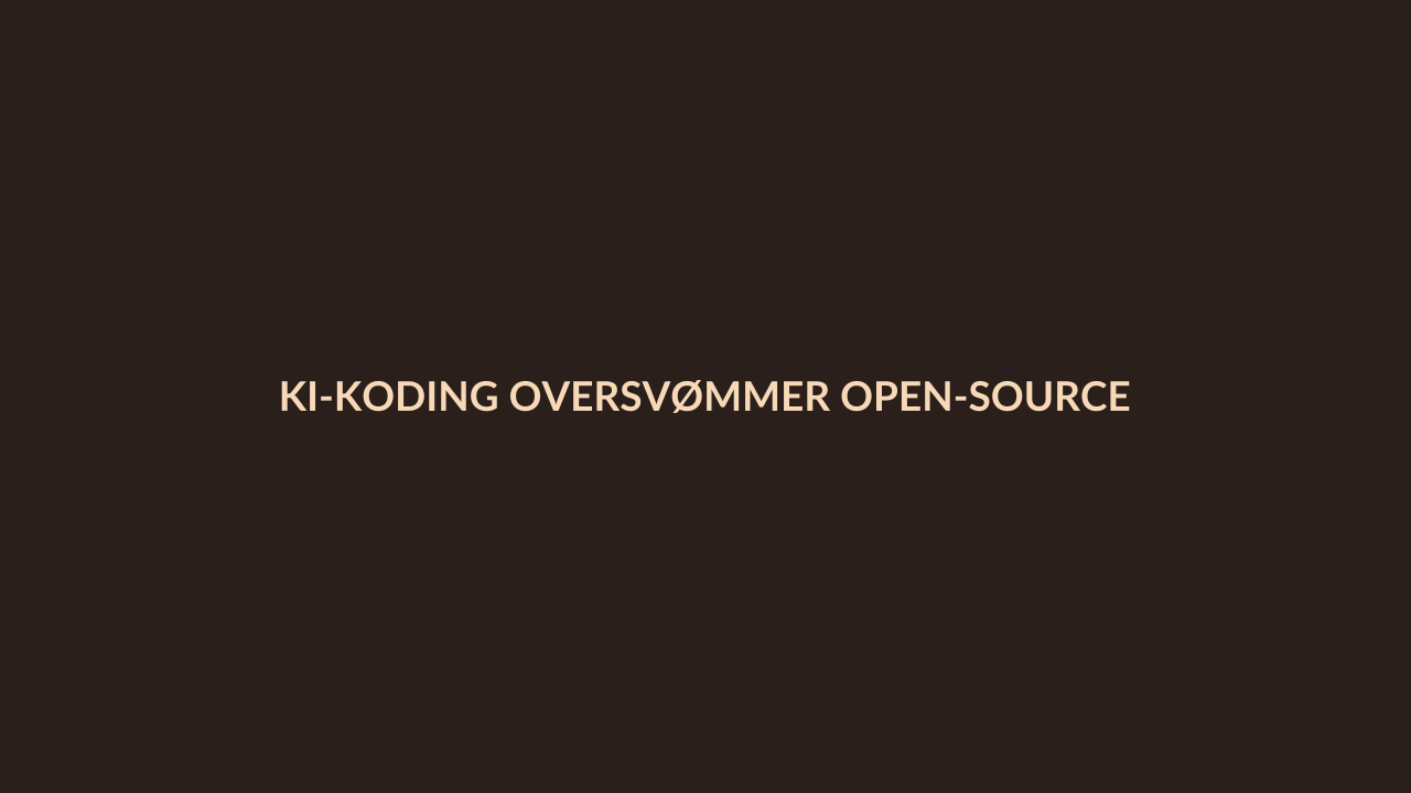 Person i en redaksjonell scene som passer temaet KI-koding oversvømmer open-source med lavkvalitet og svekker