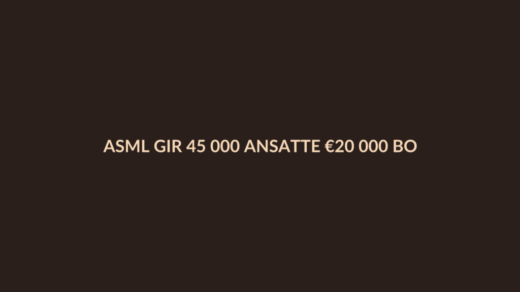 Person i en redaksjonell scene som passer temaet ASML gir 45 000 ansatte €20 000 bonus i aksjeutdeling til 2030