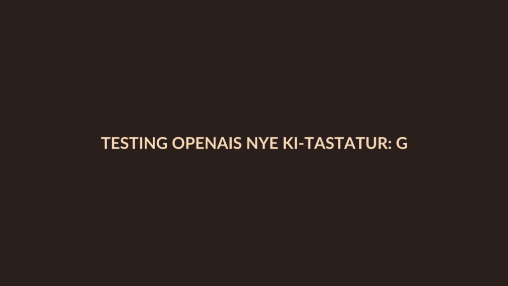 Person i en redaksjonell scene som passer temaet Testing OpenAIs nye KI-tastatur: Gøy for kodere, mystisk for andre