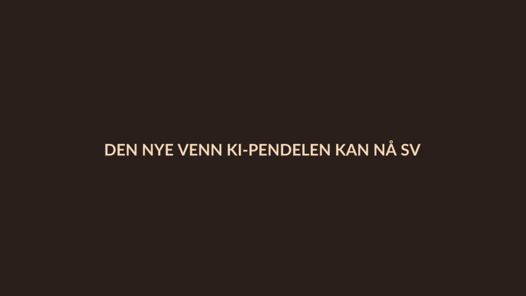 Person i en redaksjonell scene som passer temaet Den nye venn KI-pendelen kan nå svare deg tilbake