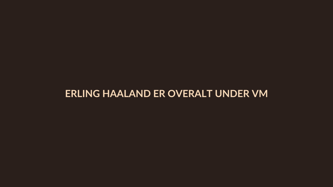 Person i en redaksjonell scene som passer temaet Erling Haaland er overalt under VM. Det meste er KI