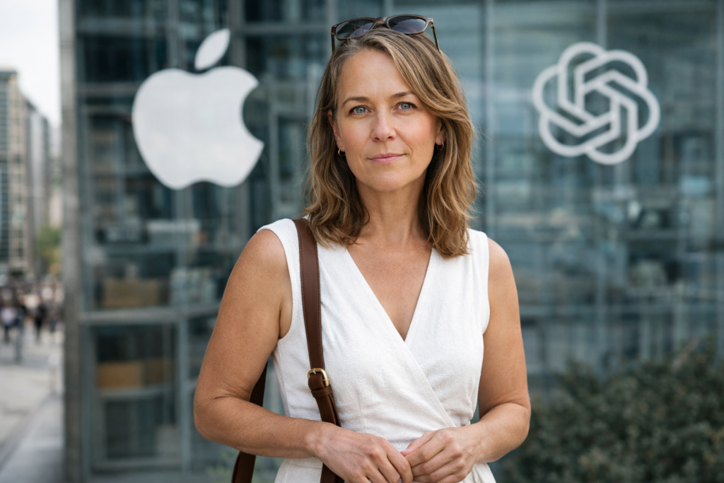 Person i en redaksjonell scene som passer temaet Apple saksøker OpenAI for påstått tyveri av forretningshemmeligheter