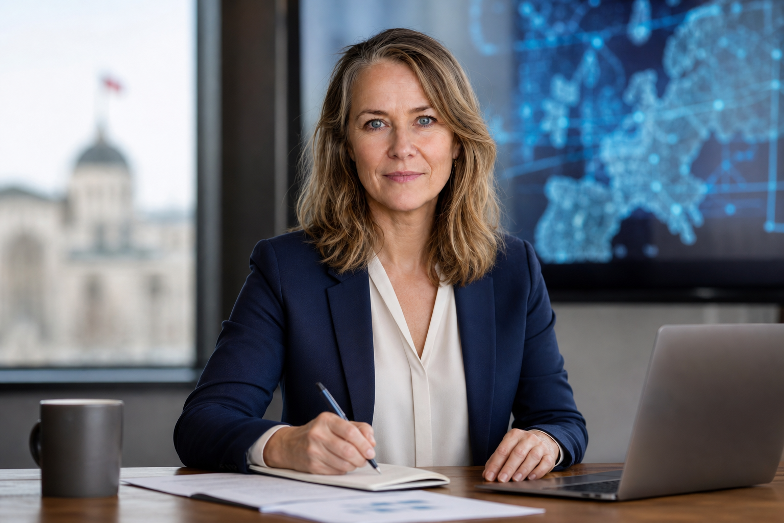 Person i en redaksjonell scene som passer temaet Vår tilnærming til partnerskap med regjeringen og nasjonal sikkerhet