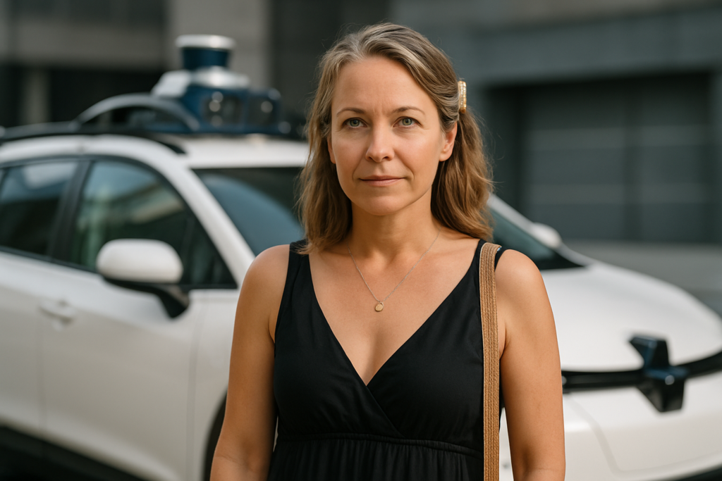 Person i en redaksjonell scene som passer temaet TechCrunch Mobility: Et ultimatum for robotaxi