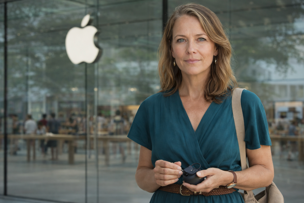 Person i en redaksjonell scene som passer temaet Apple åpner sin nye Siri KI for alle med iOS 27 offentlig beta