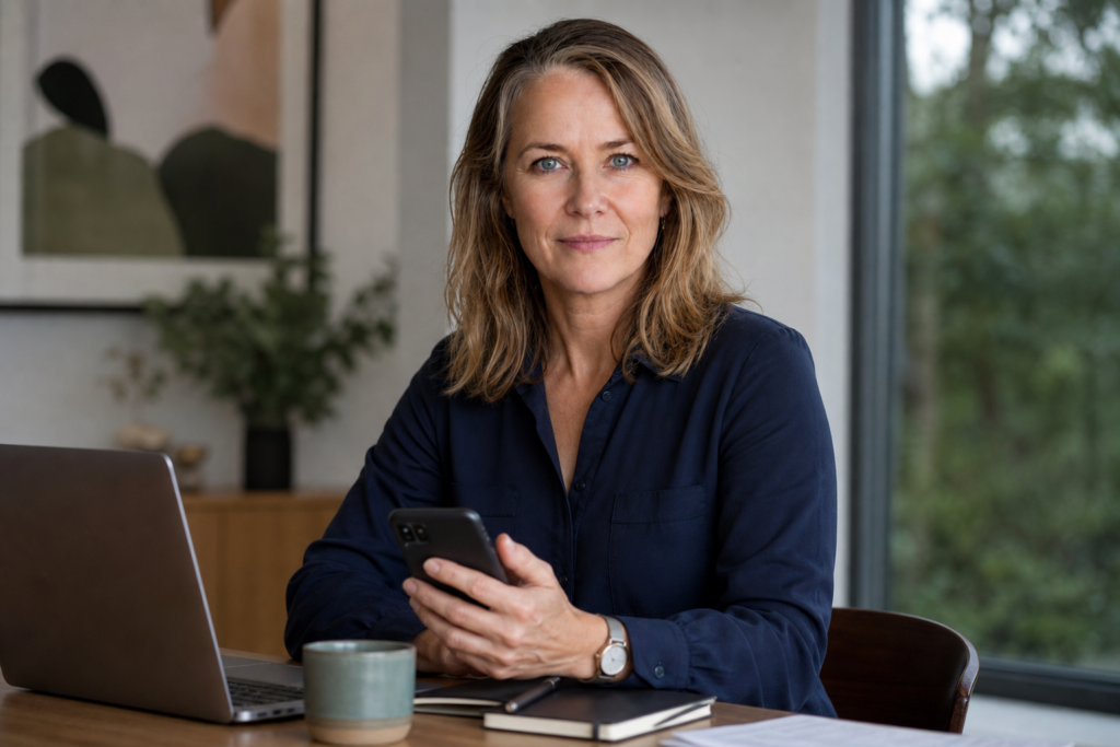 Person i en redaksjonell scene som passer temaet Googles KI-modus lar deg nå koble til og samhandle med utvalgte apper