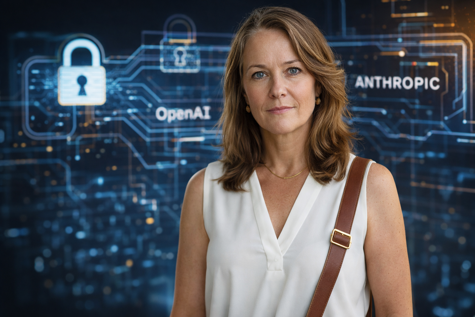 Person i en redaksjonell scene som passer temaet Microsoft lanserer KI-sikkerhetsverktøy med Anthropic og OpenAI