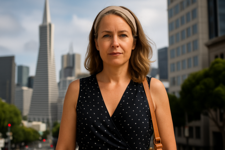 Person i en redaksjonell scene som passer temaet San Francisco ber Apple og Google fjerne KI-appen ‘Nudify’