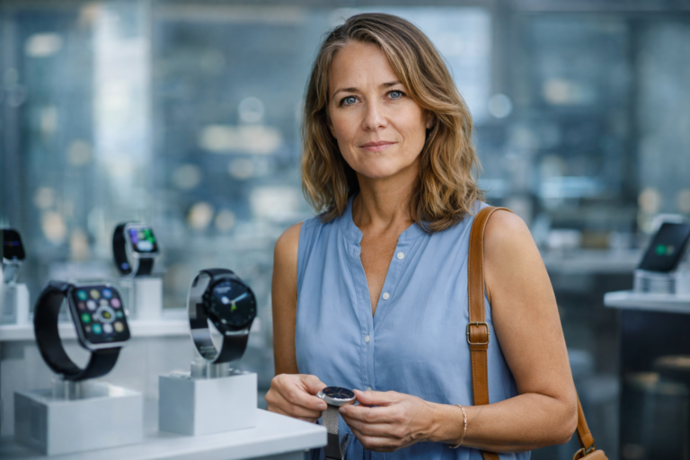 Person i en redaksjonell scene som passer temaet 8 beste smartklokker (2026): Apple, Google og hybridklokker