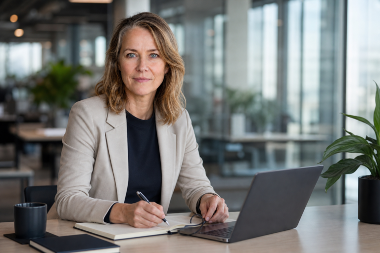 Person i en redaksjonell scene som passer temaet Introduksjon av ChatGPT-programmet for små bedrifter