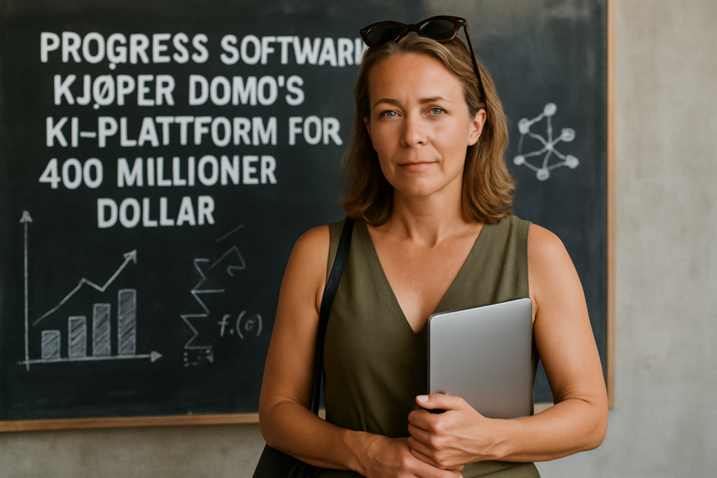 Person i en redaksjonell scene som passer temaet Progress Software kjøper Domo's KI-plattform for 400 millioner dollar