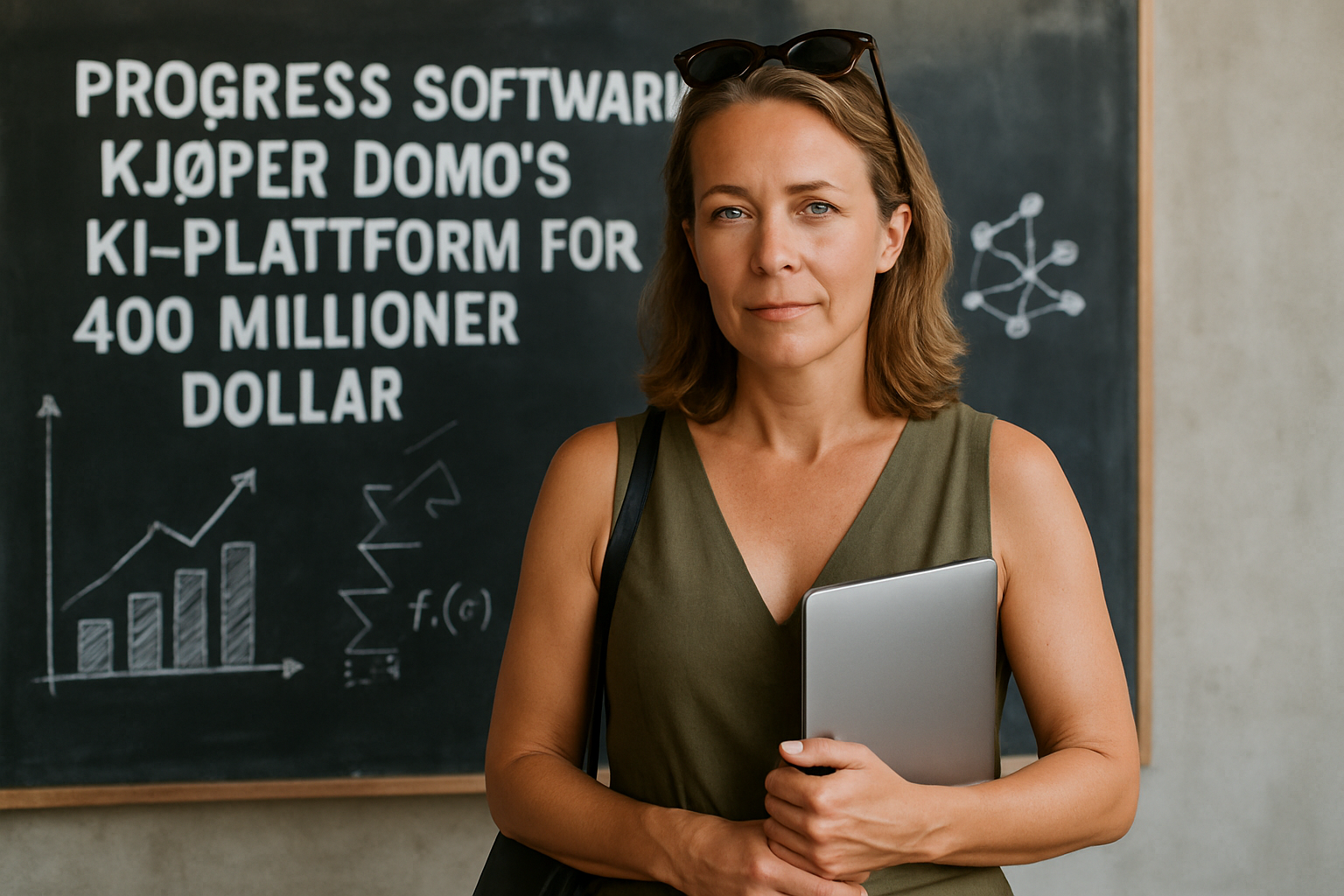 Person i en redaksjonell scene som passer temaet Progress Software kjøper Domo's KI-plattform for 400 millioner dollar