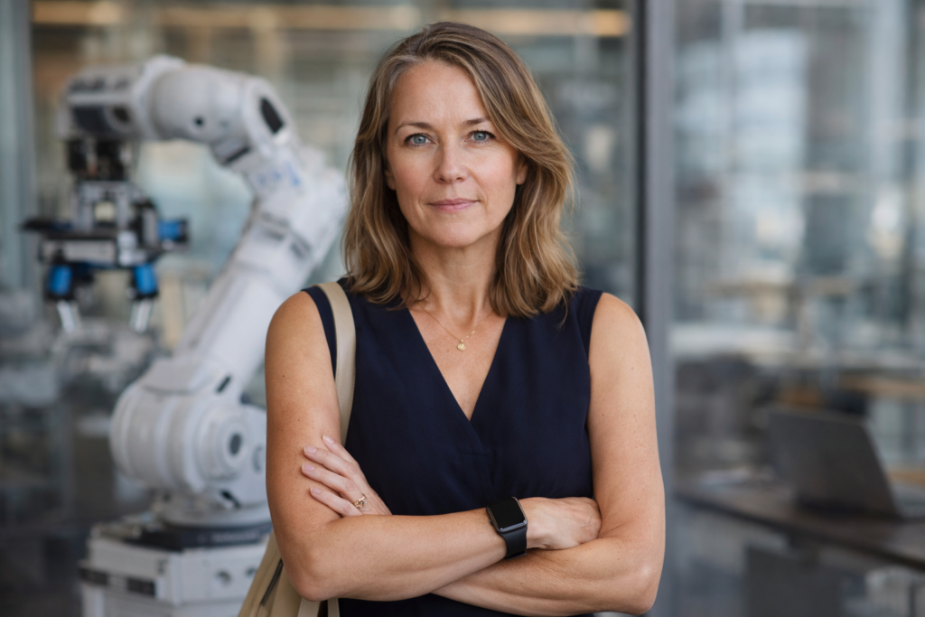 Person i en redaksjonell scene som passer temaet Googles data: Arbeidere taper ikke jobben til KI