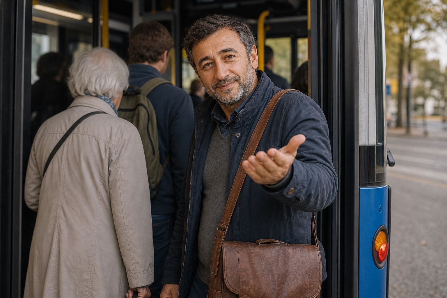 Illustrasjon til Kuk i kø på bussen!