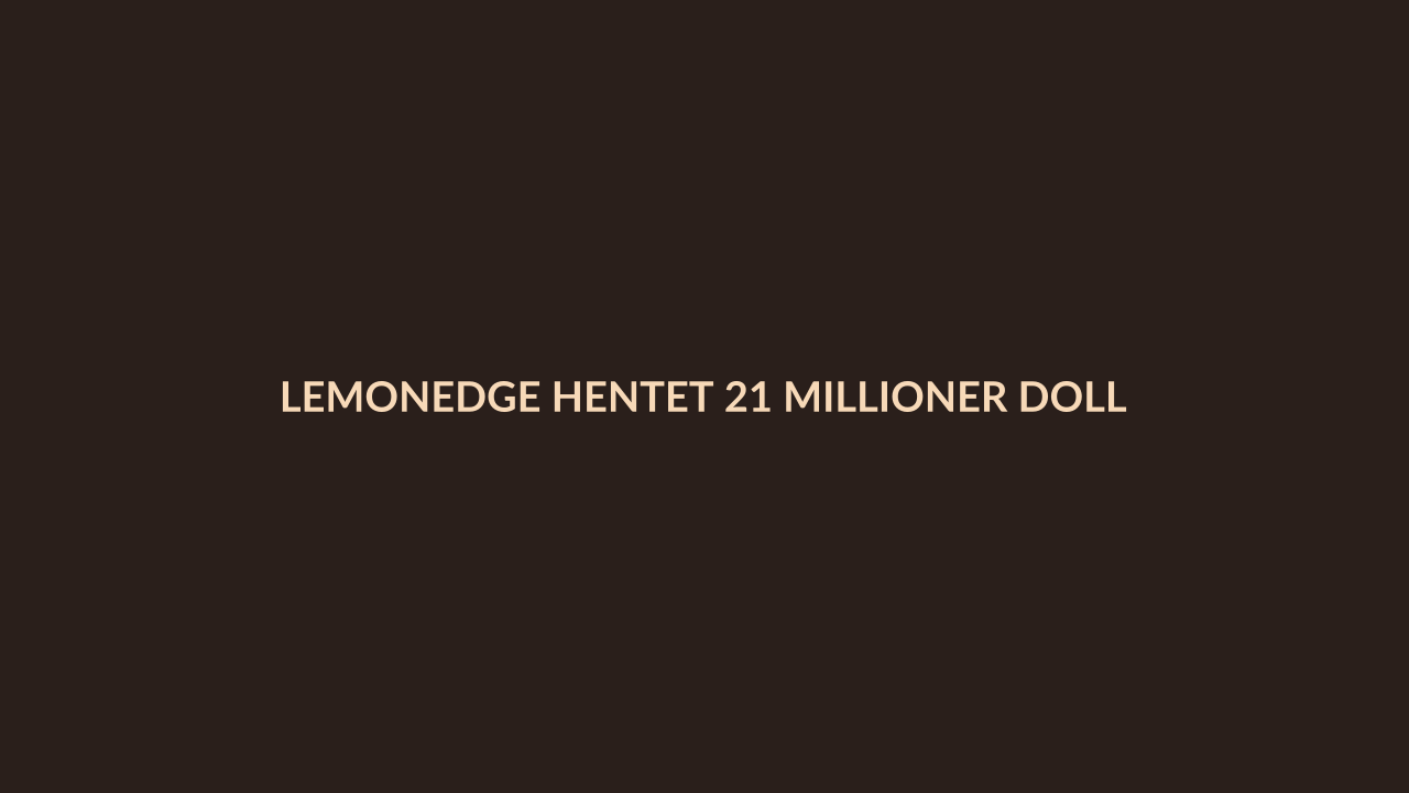 Person i en redaksjonell scene som passer temaet LemonEdge hentet 21 millioner dollar i Series A fra Blackstone