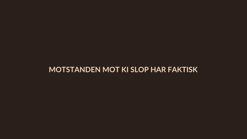 Person i en redaksjonell scene som passer temaet Motstanden mot KI Slop har faktisk en effekt