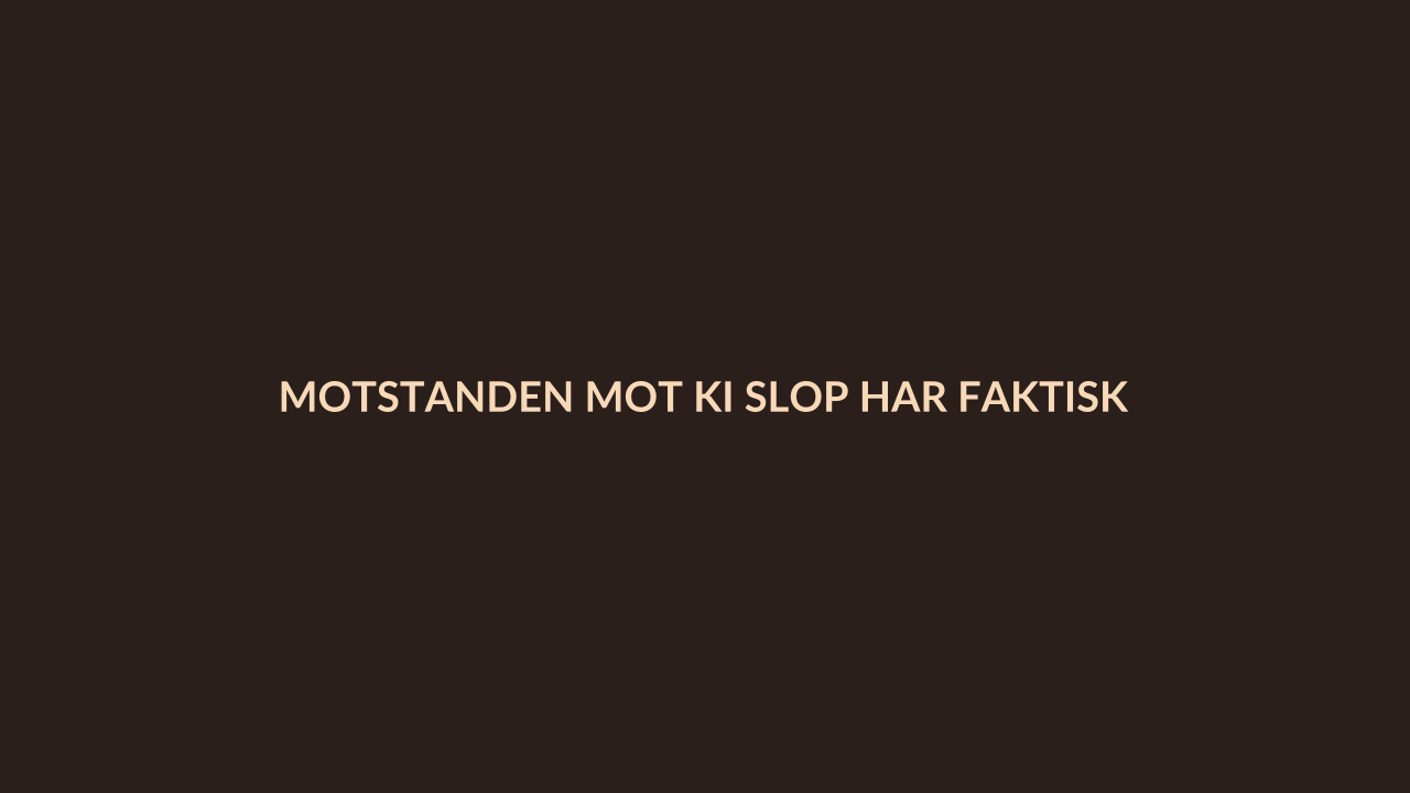 Person i en redaksjonell scene som passer temaet Motstanden mot KI Slop har faktisk en effekt