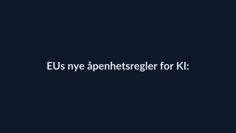 Person i en redaksjonell scene som passer temaet EUs nye åpenhetsregler for KI: Hva betyr det for oss?