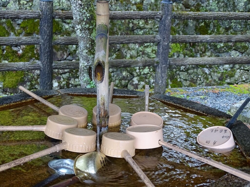 Ceremonial Ladles at Temple Entrance - Koyasan - Japan