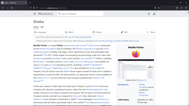 Firefox v100 running on Windows 11