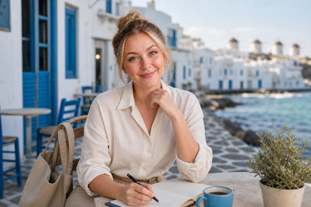 Bella Botnild i en scene fra «Er det virkelig på tide å dra fra Naxos?»